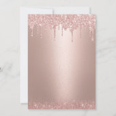 50 & Fabulous Rose Gold Glitzer Tropfen Geburtstag Einladung (Rückseite)