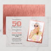 50 & Fabulous Rose Gold Pink Marmor 50. Geburtstag