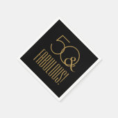50 & FABULOUS! Schwarz und Gold 50. Geburtstag Serviette (Ecke)