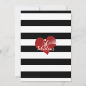 50 & Fabulous | Schwarz-Weiß-Streifen zum Geburtst Einladung (Rückseite)