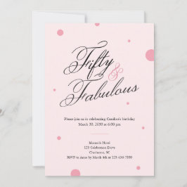 50 & Fabulous Script 50th Birthday Invitation Einladung