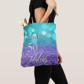 50 & Fabulous Script Sparkling Aquamarin Lila Ombr Tasche (Von Nahem)