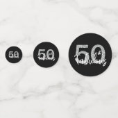 50 & Fabulous Silber Glitter Geburtstag Fünfzigste Konfetti (Vorderseiten)