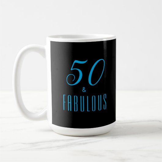 50 & Fabulous Sky Blue Black Kaffeetasse (Links)