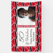 50 & Fabulous TRINIDAD FLAG Custom Foto Geburtstag Banner (Vertikal)