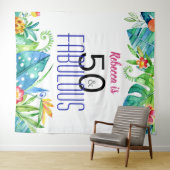 50 & Fabulous Tropical Floral Foto Stand Hintergru Wandteppich (Beispiel (Horizontal))