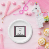 50 & Fabulous Typografie Pink Black Pappteller (Party)
