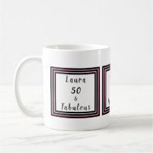 50 & Fabulous Typografy Customize Pink Black