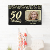 50 & Fabulous Yellow Daisy Blume Wasserfarbe Foto Banner (Insitu)