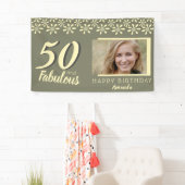 50 & Fabulous Yellow Daisy Blume Wasserfarbe Foto Banner (Insitu)