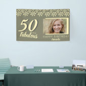 50 & Fabulous Yellow Daisy Blume Wasserfarbe Foto Banner (Messeveranstaltung)