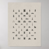 50 Famous Buildings Print, Architecture, Architect Poster (Vorne)