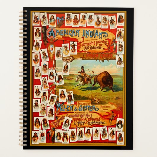 50 Famous Native American Tribal Chiefs Vintage Planer (Vorderseite)