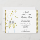 50 & Fantastic Elegant Champagner Heelse Gold Foto Einladung (Rückseite)