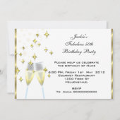 50 & Fantastic Elegant Champagner Shoes Gold Foto Einladung (Rückseite)