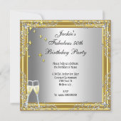 50 & Fantastic Fabulous Gold Silver Einladung (Rückseite)