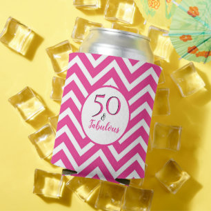 50 & Fantastisch 50. Geburtstag Cerise Rosa Chevro Dosenkühler