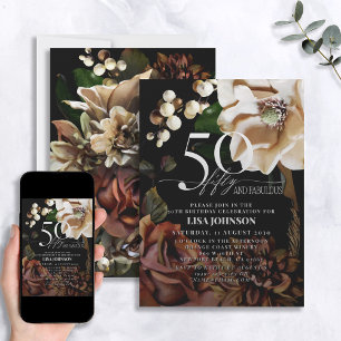 50 & Fantastisch Dunkle Moody Neutrale Magnolienbl Einladung