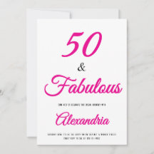 50 & Fantastisch Hot Pink Schwarzer 50. Geburtsta