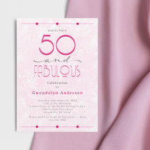 50 & Fantastisch Retro Vintage Rosa Geburtstag