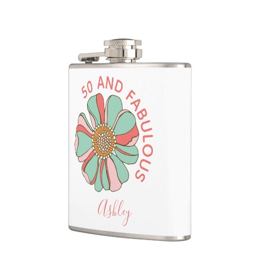 50 Fantastisch rosa Blume Flachmann (Links)