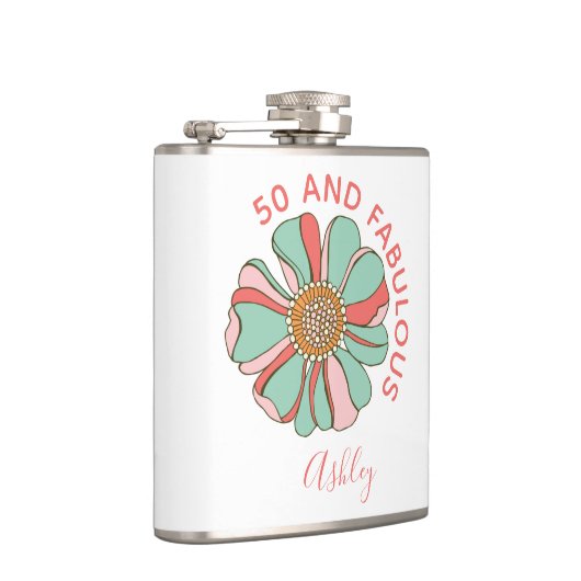 50 Fantastisch rosa Blume Flachmann (Rechts)