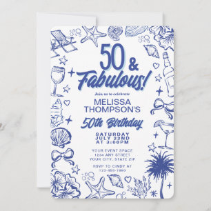 50 & Fantastisch Whimsical Handgezeichneter Geburt Einladung