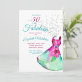 50 Fantastische Elegante Glitzer Blumenkleid Gebur Einladung (Stehend Vorderseite)