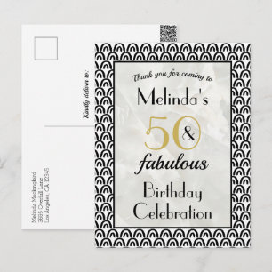 50 & Fantastische Geburtstags- Dankeskarte Postkarte