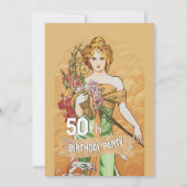 50 Fantastische Geburtstagsparty, Kunst, Frühlings Einladung (Rückseite)