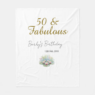 50 & fantastische goldene Wasserlotus-Lilie Aquare Fleecedecke
