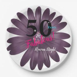 50 Fantastische, lila Glitzer-Därme, vielseitig Pappteller