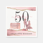 50 Fantastische Pink Gold Glitzer Agate Tanzschuhe Serviette (Vorderseite)