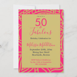 50 Fantastische Pink-Gold-Party Einladung
