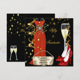 50 Fantastische Red Dress Black Gold Geburtstagspa Einladung