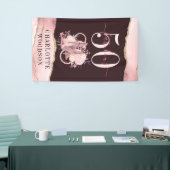 50 Fantastische Rose Gold Glitzer Agate Elegant Ba Banner (Messeveranstaltung)