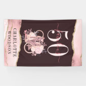 50 Fantastische Rose Gold Glitzer Agate Elegant Ba Banner (Horizontal)