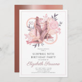 50. Fantastische Rose Gold Glitzer Tanzschuhe Einladung (Vorne/Hinten)