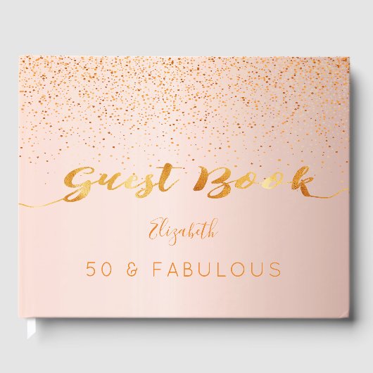 50 Fantastische Rose Goldfass Gästebuch (Vorderseite)