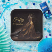 50 Fantastischer Black Gold Glitzer Sparkle Pappteller (Party)