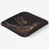 50 Fantastischer Black Gold Glitzer Sparkle Pappteller (Gewinkelt)