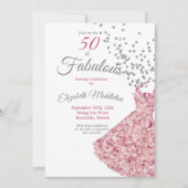 50 Fantastischer Glitzer Elegantes Cocktailkleid P Einladung (Vorderseite)
