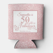 50 Fantastischer Rose Glitzer Elegant 50. Geburtst Dosenkühler (Vorderseite)