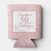 50 Fantastischer Rose Glitzer Elegant 50. Geburtst Dosenkühler (Rückseite)