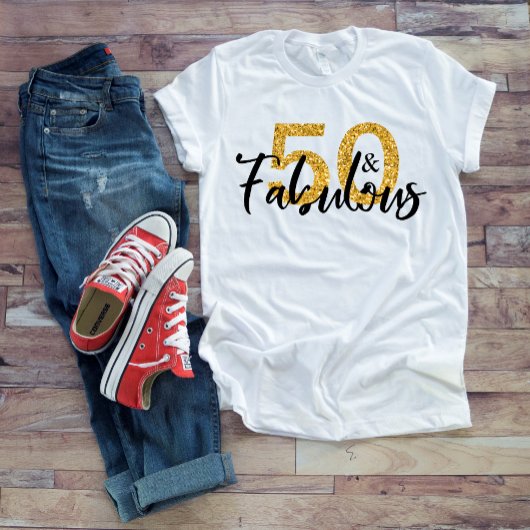 50 Fantastisches und fabelhaftes Gold Glitzer Pins T-Shirt