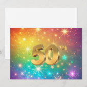 50. Farbenfroher Regenbogenstern Feiertagskarte (Vorne/Hinten)