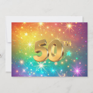 50. Farbenfroher Regenbogenstern Feiertagskarte
