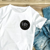 50 & Fearless Geburtstag Elegant Modernes Schwarze Button