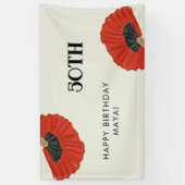 50. Flamenco Fan Geburtstagsparty Banner (Vertikal)