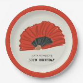 50. Flamenco Fan Geburtstagsparty Pappteller (Vorderseite)